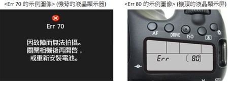 致:EOS 70D相機的使用者- 佳能台灣